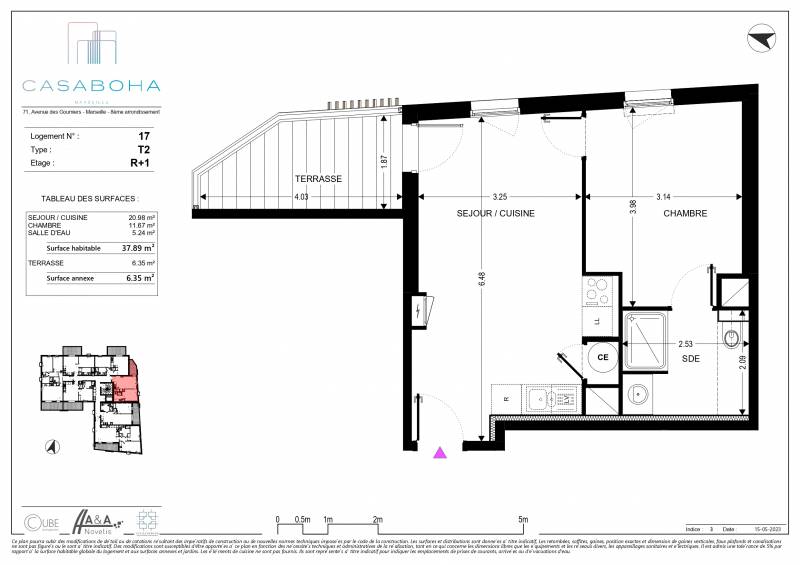 Appartement neuf T2 avec terrasse Quartier Pointe Rouge - 13008 Marseille